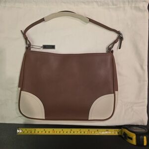 Coach Tan and Cream Shoulder Bag